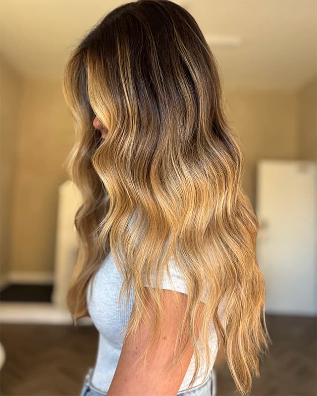 After micro ring hair extensions - full transformation with hand-blended extensions